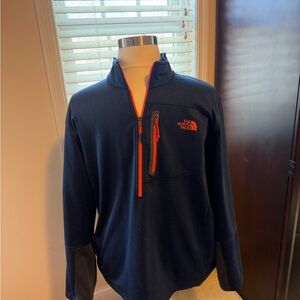 The North Face Men's Dark Blue and Bright Orange Performance Jacket